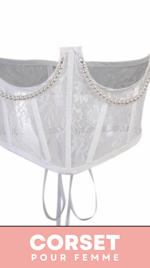 CEINTURE CORSET UNDERBUST BLANC À CHAINES MYLAH