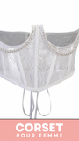 CEINTURE CORSET UNDERBUST BLANC À CHAINES MYLAH
