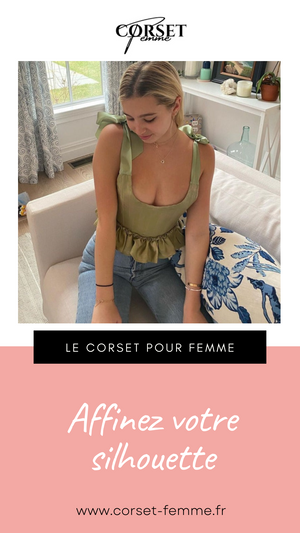 TOP CORSET VERT ÉPOQUE VICTORIENNE À RUBANS