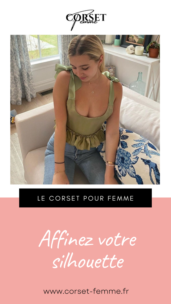 TOP CORSET VERT ÉPOQUE VICTORIENNE À RUBANS