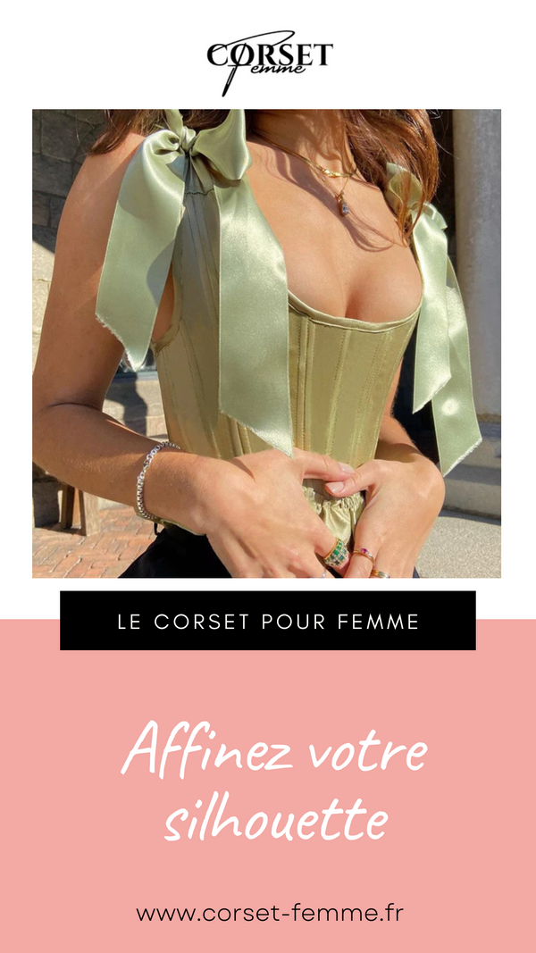TOP CORSET VERT ÉPOQUE VICTORIENNE À RUBANS