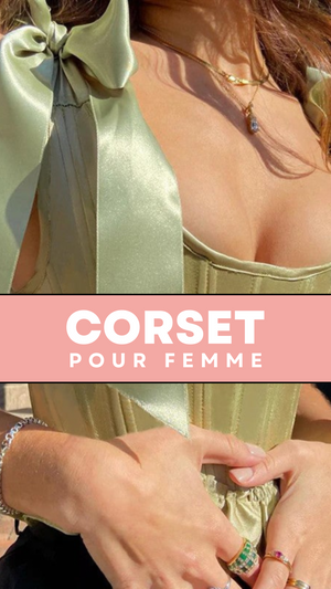 TOP CORSET VERT ÉPOQUE VICTORIENNE À RUBANS