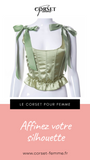 TOP CORSET VERT ÉPOQUE VICTORIENNE À RUBANS