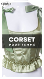 TOP CORSET VERT ÉPOQUE VICTORIENNE À RUBANS
