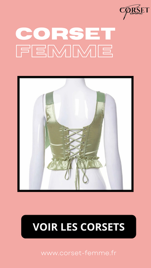 TOP CORSET VERT ÉPOQUE VICTORIENNE À RUBANS