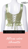 TOP CORSET VERT ÉPOQUE VICTORIENNE À RUBANS