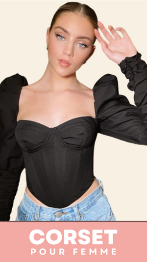 TOP CORSET MANCHE LONGUE BOUFFANTE PALOMA
