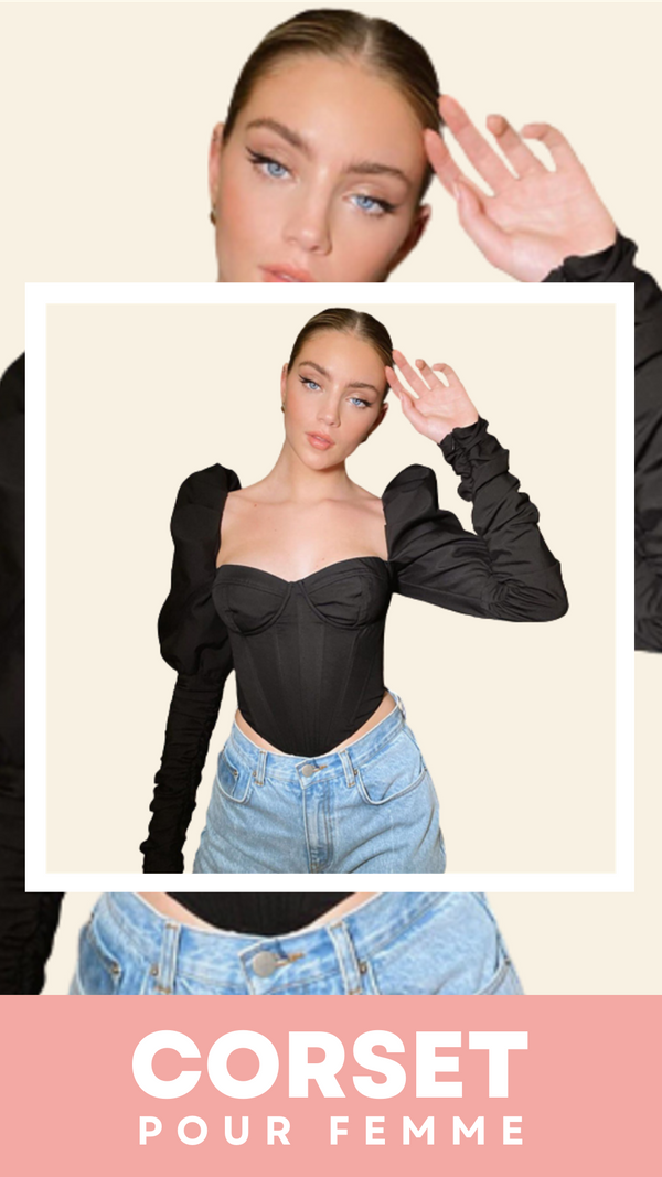 TOP CORSET MANCHE LONGUE BOUFFANTE PALOMA