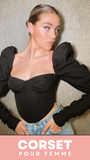 TOP CORSET MANCHE LONGUE BOUFFANTE PALOMA