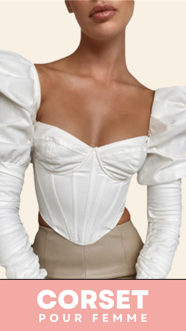 TOP CORSET MANCHE LONGUE BOUFFANTE ANGELA