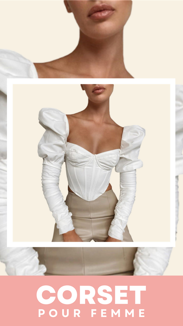TOP CORSET MANCHE LONGUE BOUFFANTE ANGELA
