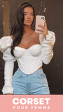TOP CORSET MANCHE LONGUE BOUFFANTE ANGELA