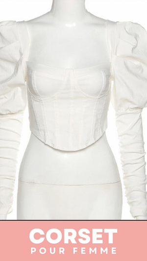 TOP CORSET MANCHE LONGUE BOUFFANTE ANGELA