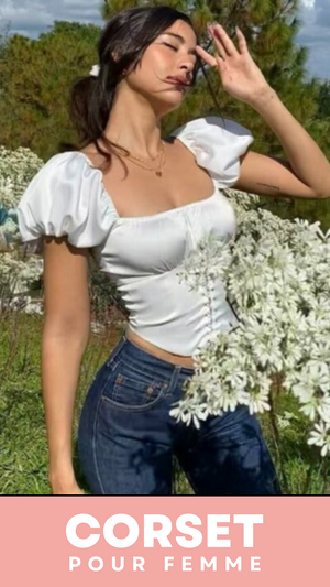 TOP CORSET MANCHES COURTES BOUFFANTES ELYSE
