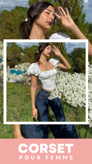 TOP CORSET MANCHES COURTES BOUFFANTES ELYSE