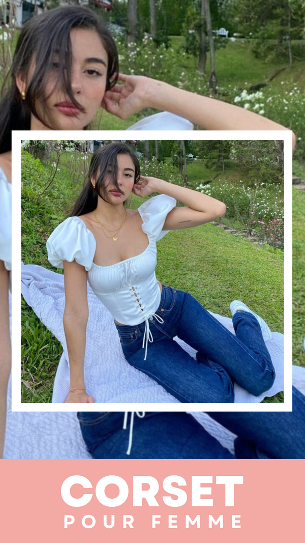 TOP CORSET MANCHES COURTES BOUFFANTES ELYSE