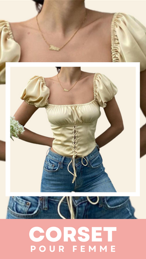 TOP CORSET MANCHES COURTES BOUFFANTES ISABELLA