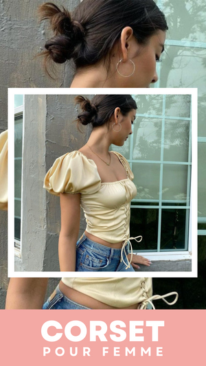 TOP CORSET MANCHES COURTES BOUFFANTES ISABELLA