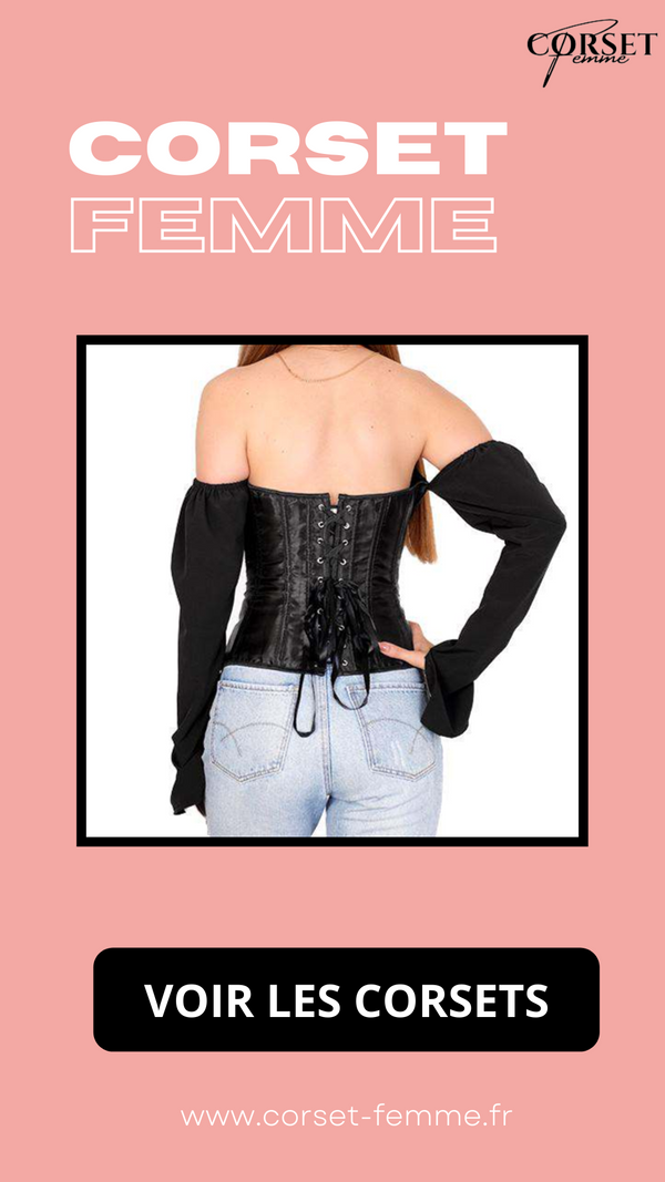 TOP CORSET BUSTIER MANCHE LONGUE (NOIR)