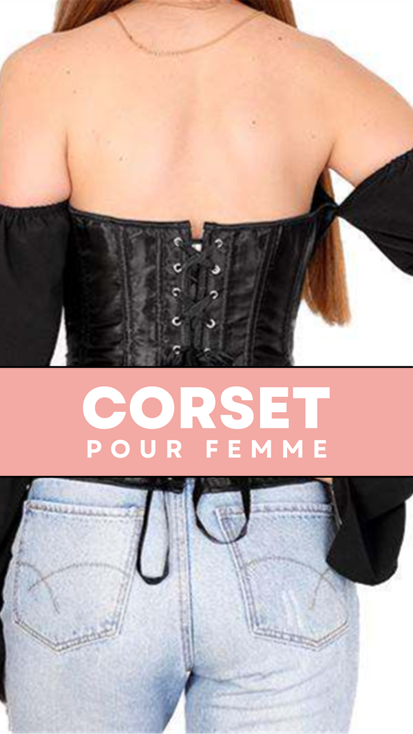 TOP CORSET BUSTIER MANCHE LONGUE (NOIR)