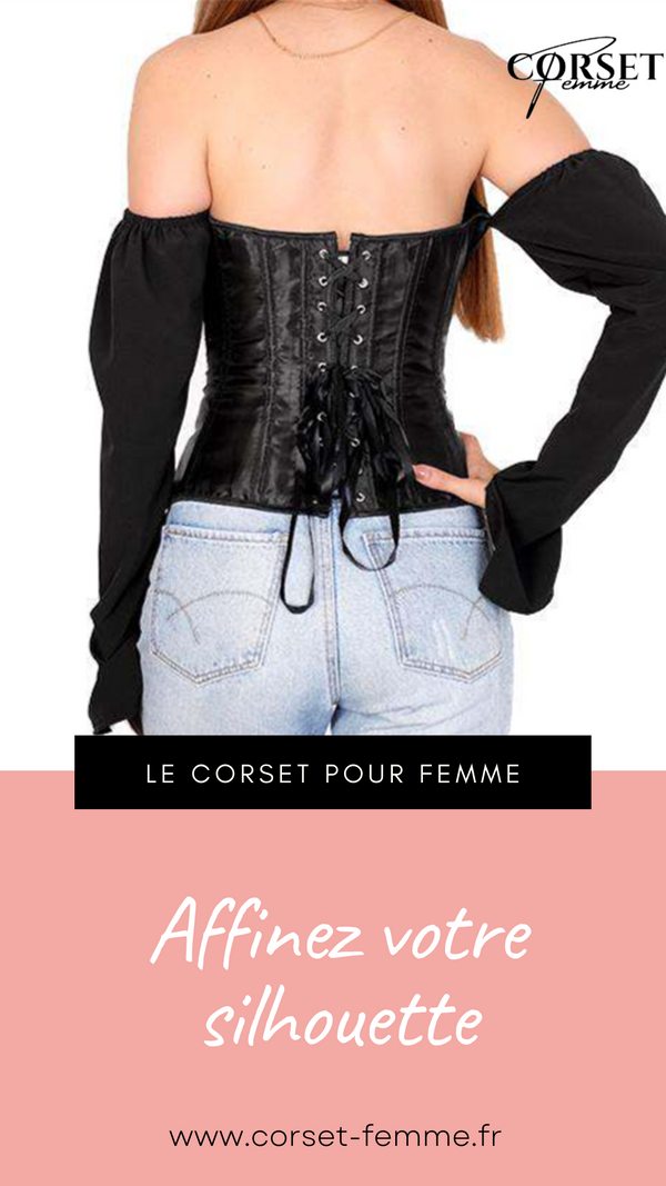 TOP CORSET BUSTIER MANCHE LONGUE (NOIR)