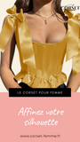 TOP CORSET JAUNE ÉPOQUE VICTORIENNE À RUBANS