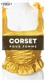 TOP CORSET JAUNE ÉPOQUE VICTORIENNE À RUBANS