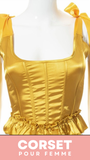 TOP CORSET JAUNE ÉPOQUE VICTORIENNE À RUBANS