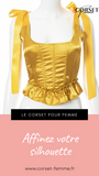 TOP CORSET JAUNE ÉPOQUE VICTORIENNE À RUBANS