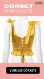TOP CORSET JAUNE ÉPOQUE VICTORIENNE À RUBANS