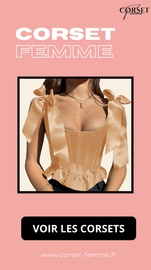 TOP CORSET ROSE ÉPOQUE VICTORIENNE À RUBANS