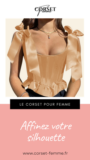 TOP CORSET ROSE ÉPOQUE VICTORIENNE À RUBANS