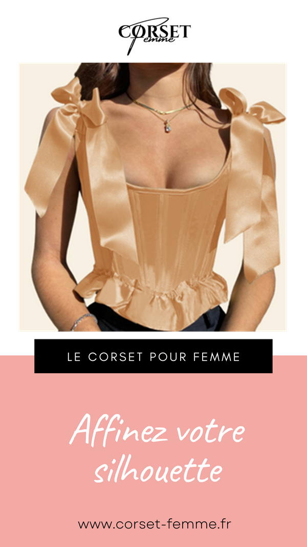 TOP CORSET ROSE ÉPOQUE VICTORIENNE À RUBANS