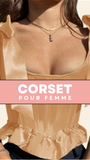 TOP CORSET ROSE ÉPOQUE VICTORIENNE À RUBANS