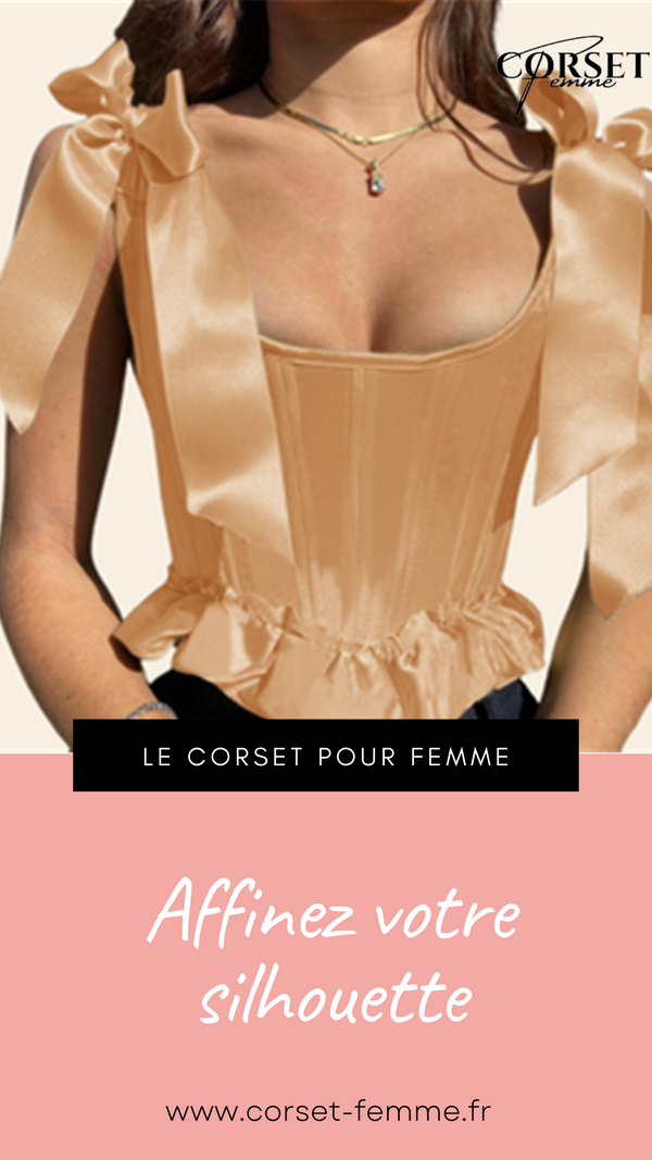 TOP CORSET ROSE ÉPOQUE VICTORIENNE À RUBANS