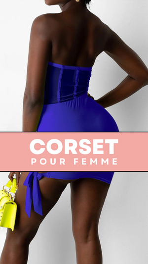 ROBE COURTE CHIC SANS BRETELLES (BLEU)