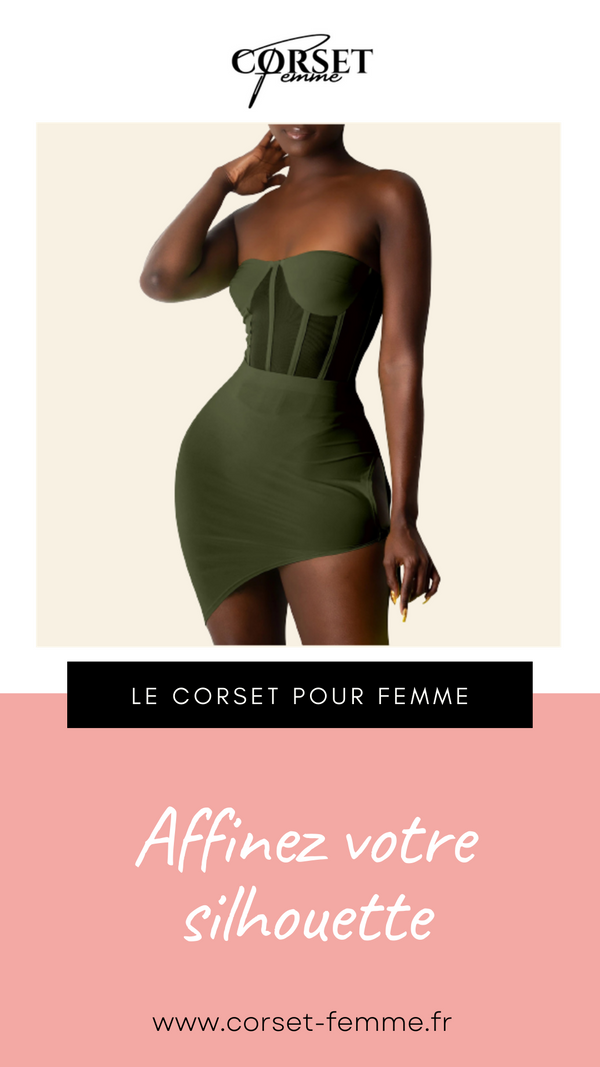 ROBE COURTE CHIC SANS BRETELLES (VERT)
