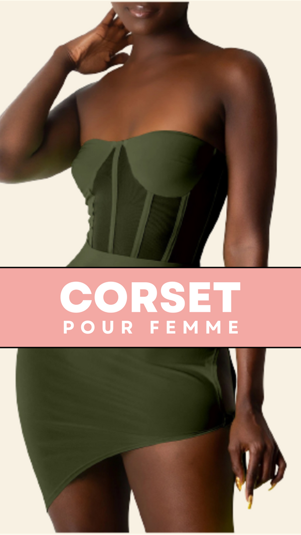 ROBE COURTE CHIC SANS BRETELLES (VERT)