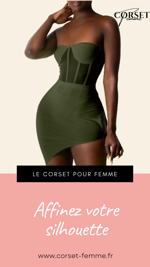 ROBE COURTE CHIC SANS BRETELLES (VERT)
