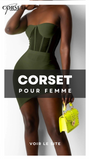 ROBE COURTE CHIC SANS BRETELLES (VERT)