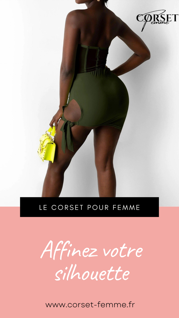 ROBE COURTE CHIC SANS BRETELLES (VERT)