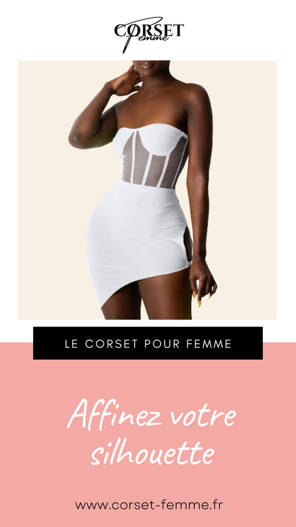 ROBE COURTE CHIC SANS BRETELLES (BLANC)