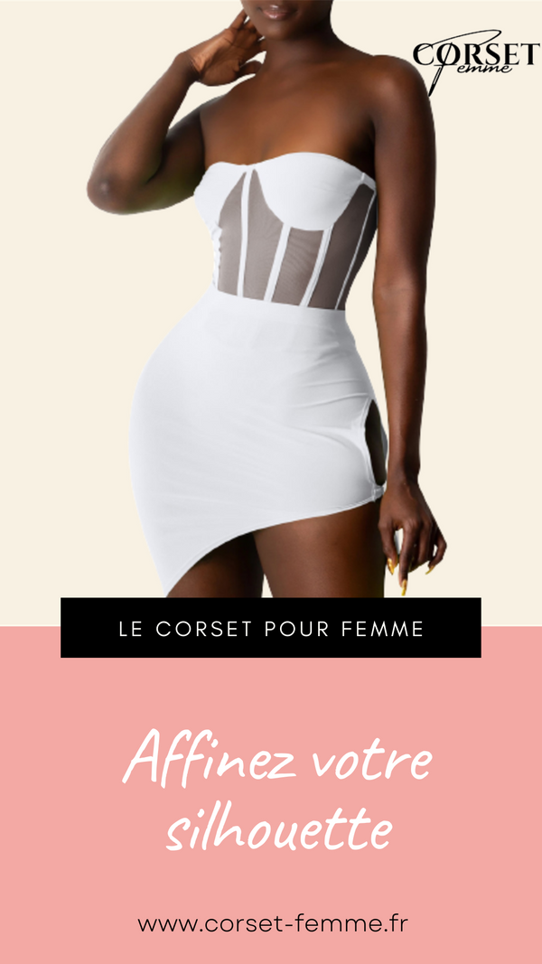 ROBE COURTE CHIC SANS BRETELLES (BLANC)