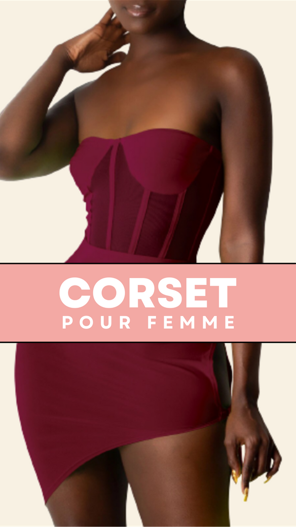 ROBE COURTE CHIC SANS BRETELLES (ROSE)