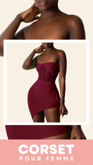 ROBE COURTE CHIC SANS BRETELLES (ROSE)