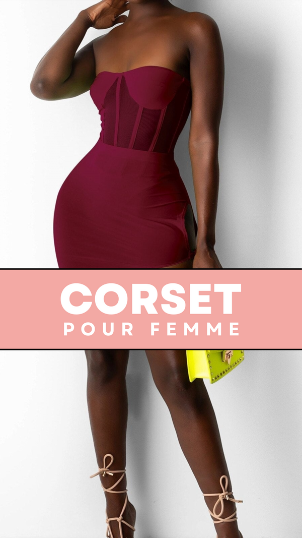 ROBE COURTE CHIC SANS BRETELLES (ROSE)