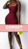 ROBE COURTE CHIC SANS BRETELLES (ROSE)