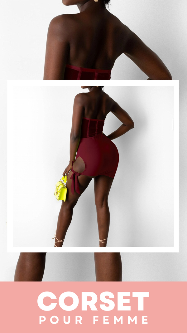 ROBE COURTE CHIC SANS BRETELLES (ROSE)